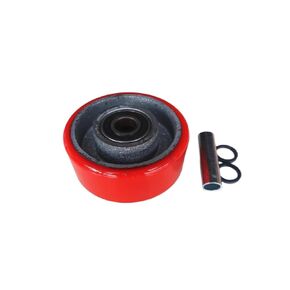 1 Pack 4 Inch Caster Heavy Duty Single Wheel PU Polyurethane Red Iron Core Flat Car in Saudi Arabia