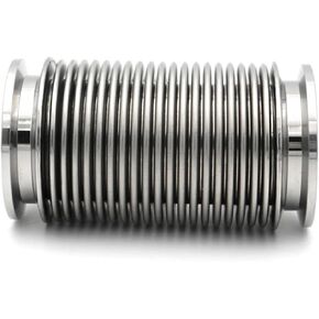 Bellows High Vacuum Corrugated Flexible Pipe Fitting KF16/25/40/50 Length 100-1000mm 304 Stainless Steel(KF16,100mm) in Kuwait