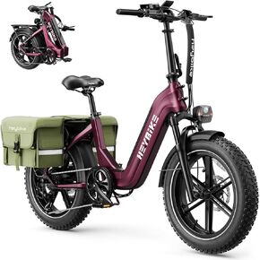 دراجة كهربائية قابلة للطي بإطار سميك مقاس 20 بوصة × 4.0 بوصة من Heybike للبالغين، محرك ذروة 1200 وات/1800 وات، 28/32 ميل في الساعة، نطاق يصل إلى 55/90 ميل، بطارية قابلة للإزالة معتمدة من UL2849 لدراجة Commute Beach Mountain Snow E in Kuwait