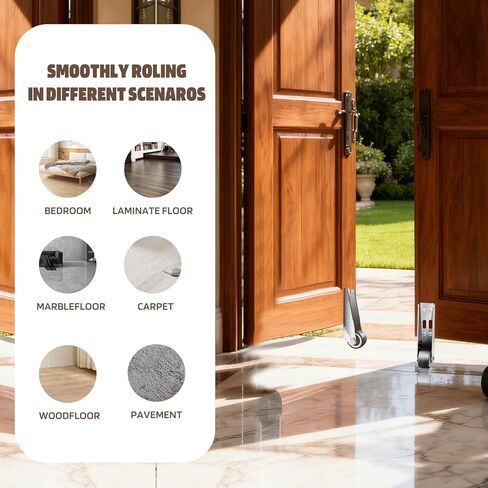 12 PCS Low Profile Casters, 500 Lbs Small Silent Side Mount Casters, Silent Rubber Low Profile Caster Wheels for Sagging Door Repair, Furniture, Drawer, Underbed Storage, Sliding Door, Room Door in Kuwait