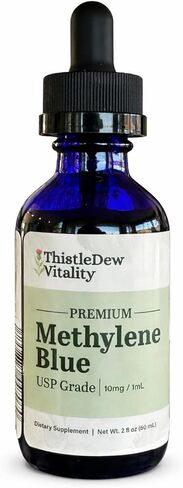 الميثيلين الأزرق | 1% من الدرجة الصيدلانية لدستور الأدوية الأمريكي (10 مجم/مل) | سائل عالي النقاء 2 أونصة سائلة (60 حصة) | يدعم الطاقة الخلوية والتركيز والوظيفة الإدراكية | يدعم الميتوكوندريا in Kuwait