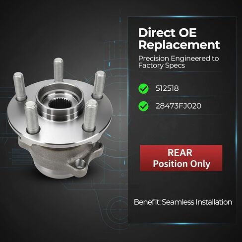 512518 محمل العجلة الخلفية ومجموعة المحور مع 5 عروة متوافقة مع Subaru Forester 2014-2018، Impreza 2012-2021، Crosstrek 2016-2021، XV Crosstrek 2013-2015 28473FJ020 in Kuwait