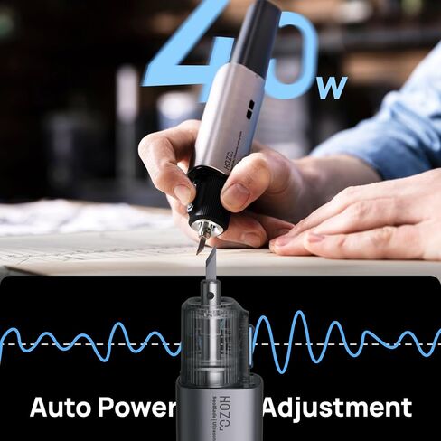 قاطعة الموجات فوق الصوتية اللاسلكية HOZO NeoBlade - اهتزاز 40 كيلو هرتز وضبط الطاقة التلقائي 40 وات، بطارية قابلة للاستبدال، تبريد توربو، وضعين للقطع - للطباعة ثلاثية الأبعاد، والأعمال الخشبية، والنماذج الأولية، وتعديل النماذج والأدوات اليدوية in Kuwait