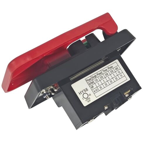 HY56 Universal Emergency Stop Switch 120V/230V Single-Phase - 2-Pole Electromagnetic Motor Control for Woodworking Machinery & Industrial Equipment - Compatible with KEDU HY56 Model in Saudi Arabia