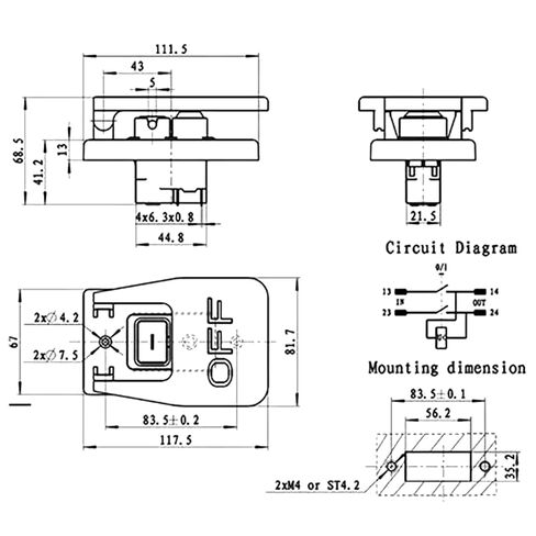 HY56 Universal Emergency Stop Switch 120V/230V Single-Phase - 2-Pole Electromagnetic Motor Control for Woodworking Machinery & Industrial Equipment - Compatible with KEDU HY56 Model in Saudi Arabia