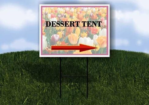 Dessert Tent Spring Flowers Tulips Directional Arrows A-Frame Double Sided 23x23 in. sign in Kuwait