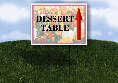 Dessert Table Spring Flowers Tulips Directional Arrows A-Frame Double Sided 23x23 in. sign in Kuwait