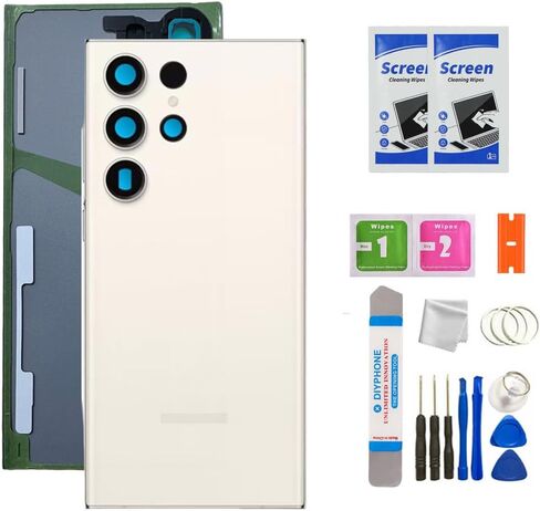 بديل الزجاج الخلفي لهاتف Samsung Galaxy S23 Ultra لهاتف Samsung Galaxy S23 Ultra 5G (6.8 بوصة) مع أدوات إصلاح (أسود فانتوم) in Kuwait