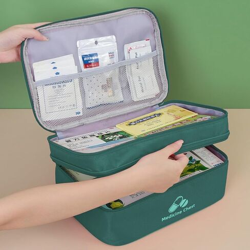 First Aid Bag, Empty Medical Supplies Organizer Bag Portable Trauma Kit for Home Office Kitchen Traveling Hiking Camping Backpacking Cycling, Green (Green) in Saudi Arabia