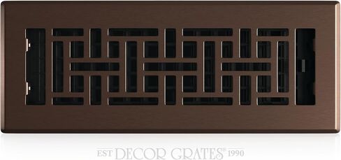 Decor Grates Metal Oriental Decorative Air Vent Cover 3x10 Floor Register – Adjustable Control Lever – AC Floor Vent Covers for Home Floor Vents – Fits 3 x 10 Inch Opening – Rubbed Bronze (AJH310-RB) in Kuwait
