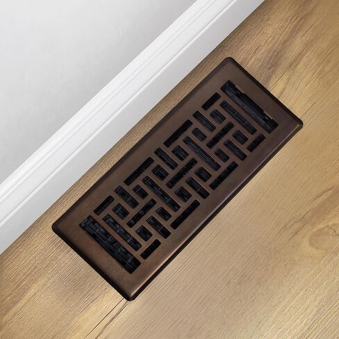 Decor Grates Metal Oriental Decorative Air Vent Cover 3x10 Floor Register – Adjustable Control Lever – AC Floor Vent Covers for Home Floor Vents – Fits 3 x 10 Inch Opening – Rubbed Bronze (AJH310-RB) in Kuwait