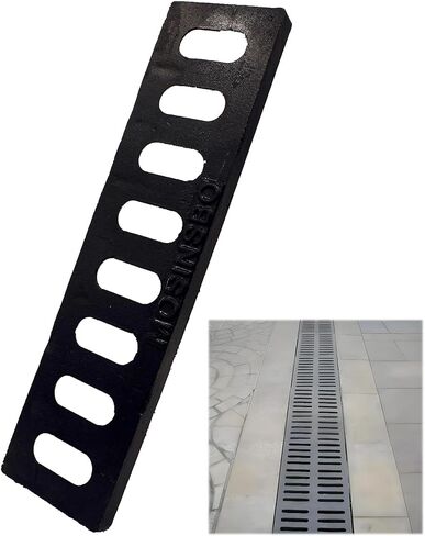 MOSINSBO شبكة تصريف من الحديد الزهر مقاس 20 × 12 بوصة، غطاء قناة عالي التحمل من الفئة A 3372 رطل، شبكة تصريف خندق خارجية، غطاء مجاري معدني مستطيل أسود لحركة القدم (صحيح 19.7 × 11.8) in Kuwait