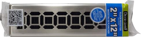 Decor Grates NGH212-NKL Floor Register, 2 x 12, Plated Nickel in Kuwait