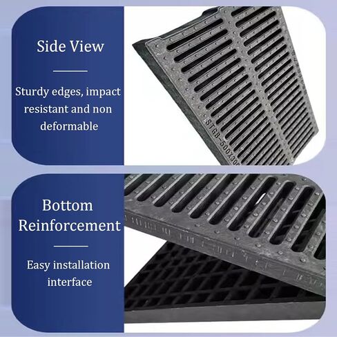 Drain Grate Drain Grate Trench for Concrete Floor, Yard, Driveway & Garage(19.6x11.8x0.79in,1PCS) in Saudi Arabia