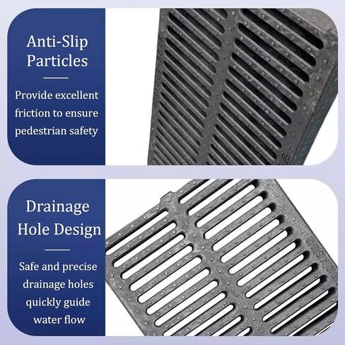 Drain Grate Drain Grate Trench for Concrete Floor, Yard, Driveway & Garage(19.6x11.8x0.79in,1PCS) in Saudi Arabia