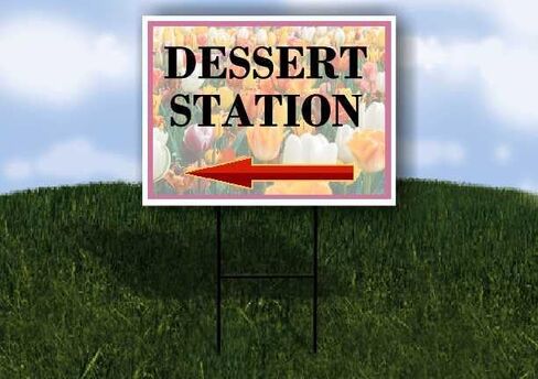 Dessert Station Spring Flowers Tulips Directional Arrows A-Frame Double Sided 23x23 in. sign in Saudi Arabia