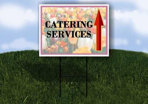 Catering Services Spring Flowers Tulips Up Arrows A-Frame Single Sided 23x23 in. sign in Kuwait