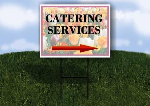 Catering Services Spring Flowers Tulips Up Arrows A-Frame Single Sided 23x23 in. sign in Saudi Arabia
