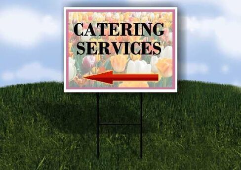 Catering Services Spring Flowers Tulips Up Arrows A-Frame Single Sided 23x23 in. sign in Saudi Arabia