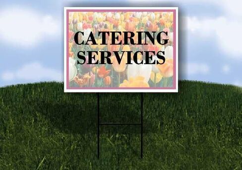 Catering Services Spring Flowers Tulips Up Arrows A-Frame Single Sided 23x23 in. sign in Saudi Arabia