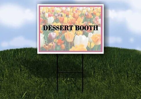 Dessert Booth Spring Flowers Tulips Directional Arrows A-Frame Double Sided 23x23 in. sign in Kuwait