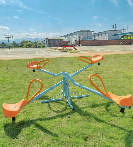 متأرجحة دوارة 360 درجة للأطفال، منشار هزاز معدني من 1 إلى 4 أشخاص للأولاد والبنات في الأماكن المغلقة والخارجية، معدات ملعب للفناء الخلفي (مقعدين) in Kuwait