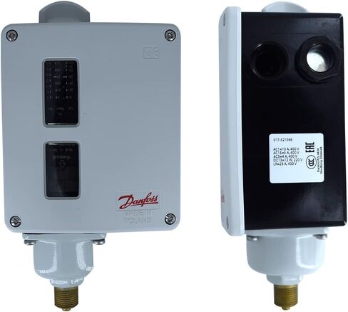 مفتاح ضغط الهواء المنخفض (النطاق: 0.09 بار إلى 0.4 بار) لضواغط التبريد والتدفئة والتهوية وتكييف الهواء ومصانع الصلب من شركة دانفوس الموديل: RT 121 (عبوة من قطعة واحدة) in Kuwait