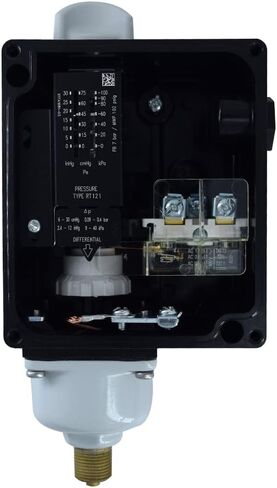 مفتاح ضغط الهواء المنخفض (النطاق: 0.09 بار إلى 0.4 بار) لضواغط التبريد والتدفئة والتهوية وتكييف الهواء ومصانع الصلب من شركة دانفوس الموديل: RT 121 (عبوة من قطعة واحدة) in Kuwait