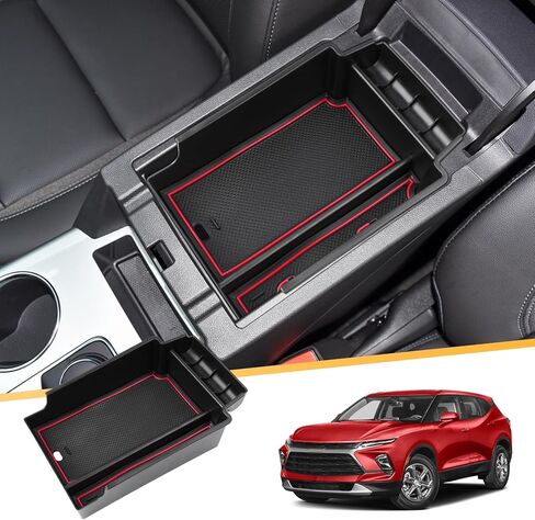 For BMW iX Lower Console Tray - Compatible with 2022-2025 BMW iX Center Console Organizer with Anti-Slip Thick Liquid Silicone Mat - Black [Food Tray for Car] [2-Compartment][2025 Patented Design] in Saudi Arabia