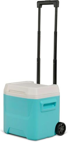 Igloos Cooler Hard-Sided Ice Chest, Portable Insulated Cooler with Wheels, Telescoping Handle, Cool Riser Tech, Leak-Resistant in Saudi Arabia