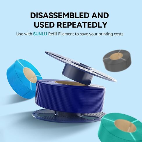 SUNLU PLA Filament 1.75 مم، خيوط طابعة PLA ثلاثية الأبعاد ممتازة، عالية الدقة وخالية من التشابك، عبوتان (إجمالي 2 كجم، 1 كجم / بكرة). (أسود + أبيض) in Kuwait