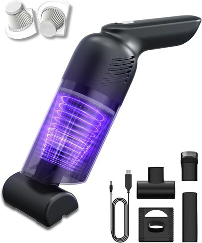 Handheld Vacuum Cordless, Car Vacuum Portable Cordless with 12000PA Strong Suction, Multi-Nozzles & 2 Washable Filters, 0.9lb Lightweight, Mini Hand Vacuum Cleaner for Car, Home, Office, Pet Hair in Kuwait
