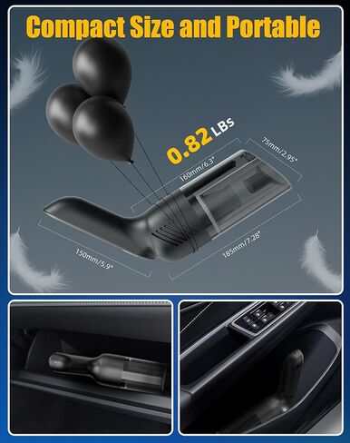 Handheld Vacuum Cordless, Car Vacuum Portable Cordless with 12000PA Strong Suction, Multi-Nozzles & 2 Washable Filters, 0.9lb Lightweight, Mini Hand Vacuum Cleaner for Car, Home, Office, Pet Hair in Kuwait