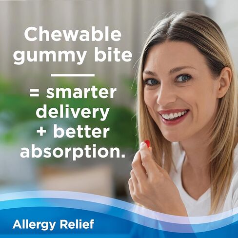 تخفيف حساسية البالغين من كالم كو مع ديفينهيدرامين حمض الهيدروكلوريك 25 مجم - مضادات الهيستامين القابلة للمضغ للعطس وسيلان الأنف وحكة العيون، دواء الحساسية الليلي للأعمار من 12 عامًا فما فوق، نكهة الفاكهة الخيالية، 30 قطعة in Kuwait