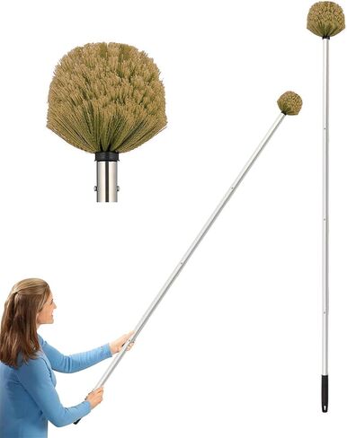 Cobweb Duster with Extension Pole, Dense Soft Bristles & Efficient Dust Removal, High Reach Cleaning 5-20FT Adjustable to 26FT, Indoor Outdoor for Ceilings/Corners/Fans in Saudi Arabia
