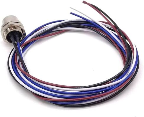 10pcs M12 Connector 4Pin Female Bulkhead A Coded Aviation Socket Waterproof Straight Non-shield Panel Mount Receptacle with Wires 1M AWG22 Power Connection Wireable Cable Industrial Round Connectors in Saudi Arabia