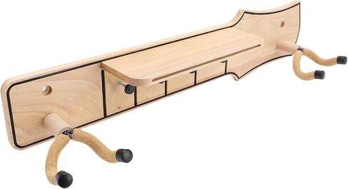 LiebeWH Guitar Wall Hanger with Rotatable Hook and Shelf Pick Holder Pine Wood Guitar Wall Mount for Acoustic Electric Bass in Saudi Arabia