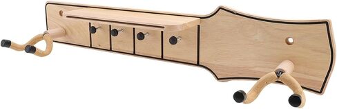 LiebeWH Guitar Wall Hanger with Rotatable Hook and Shelf Pick Holder Pine Wood Guitar Wall Mount for Acoustic Electric Bass in Saudi Arabia