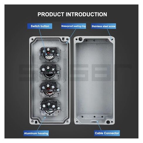 BIK DIY Metal Push Button Control Box Explosion-Proof Junction Waterproof Boxed Emergency Start Reset Electric(3P Emergency Reset-01) in Saudi Arabia