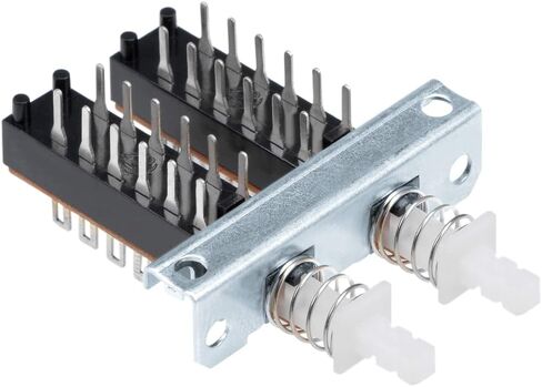 uxcell Interlock Push Button Switch Piano Type 4PDT 12 Pin 2 Row in Saudi Arabia
