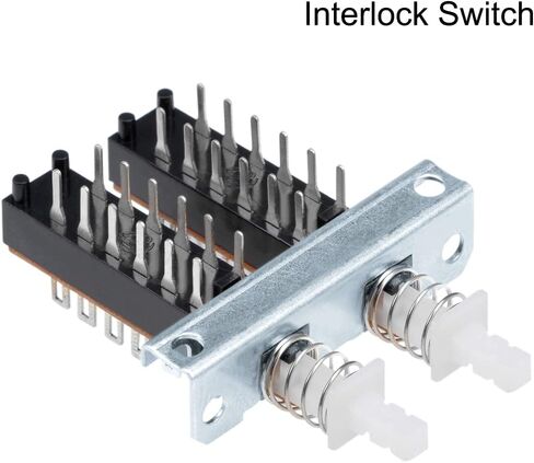 uxcell Interlock Push Button Switch Piano Type 4PDT 12 Pin 2 Row in Saudi Arabia