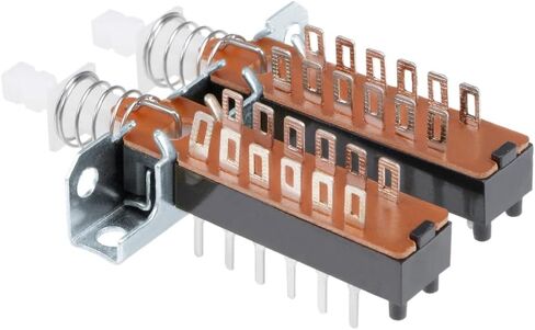 uxcell Interlock Push Button Switch Piano Type 4PDT 12 Pin 2 Row in Saudi Arabia