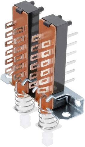 uxcell Interlock Push Button Switch Piano Type 4PDT 12 Pin 2 Row in Saudi Arabia