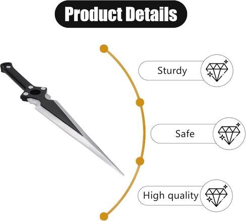 1 PCS Foam Training Dagger Professional Foam Sword Fake Knife 14" PU Weapon Knife Prop for Cosplay Accessories Martial Arts Practice Halloween in Kuwait