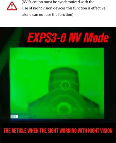 EXPS3 GEN2 منظر نقطة حمراء مع وظيفة NV، نطاق منعكس للنقطة الحمراء البصرية مع زر تبديل ضوء الأشعة تحت الحمراء ووظيفة الرؤية الليلية، للعرض ليلاً/نهارًا، يناسب السكك الحديدية القياسية 20 مم، أسمر ضارب للصفرة in Kuwait