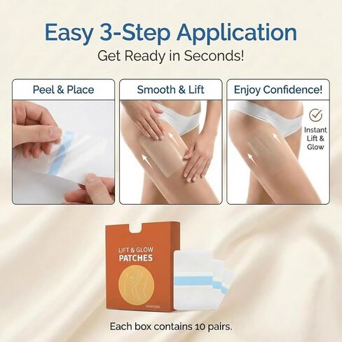 Thigh Lift Tape for Women, Invisible Waterproof Skin Tape for Loose Skin, Anti-Chafing Anti-Friction Body Tape for Legs, Appearance Support for Dresses, Sports and Daily Wear(3 Box) in Saudi Arabia