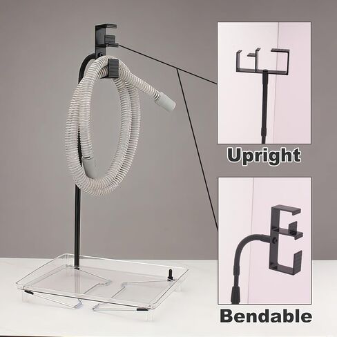 حامل خرطوم CPAP ومنظم بجانب السرير - حامل CPAP خالٍ من التلف على الحائط مع خطاف قابل للسحب وصينية واقية، شماعة لقناع/أنابيب CPAP، تخزين لملحقات CPAP، يحافظ على نظافة جانب السرير in Kuwait