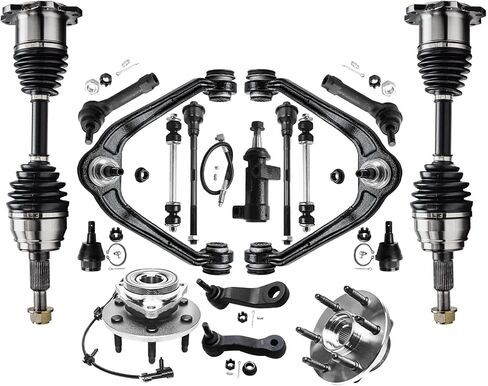Detroit Axle - 4WD Front Wheel Hub Bearings Tie Rods Sway Bars Suspension Kit Replacement for Chevrolet Sierra Silverado 2500 HD 3500 HD - 10pc Set in Saudi Arabia