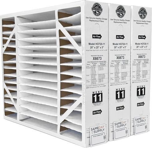 Lennox Healthy Climate X6673-20" x 25" x 5" Healthy Climate HCF20-11 Air Filter, MERV 11 Filter Bundle with Same Day Supply Filter Change Reminder Magnet (2-Pack) in Saudi Arabia