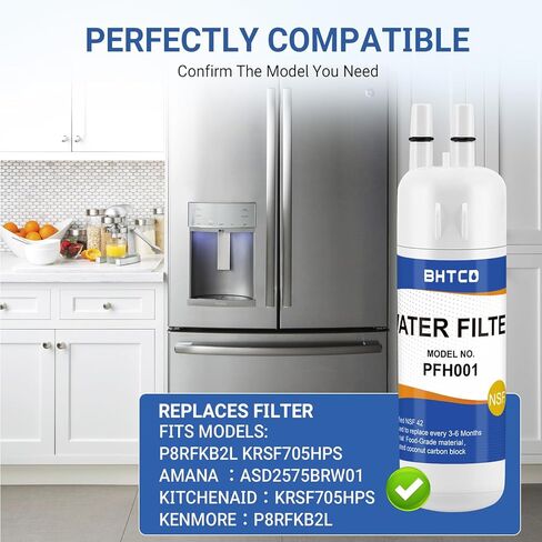 P8RFKB2L Water Filter for Kenmore Refrigerator Kitchen-Aid KRSF705HPS Ama-na ASD2575BRW01 Replacement.(2 Pcs) in Saudi Arabia
